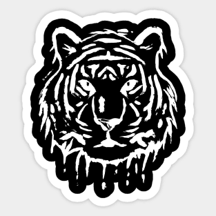 Tiger - Tijger - wit Sticker